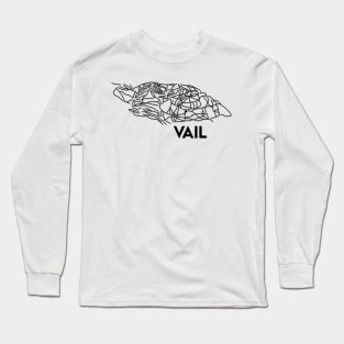 Vail CO Trail Map | Vail Ski Resort Colorado Long Sleeve T-Shirt